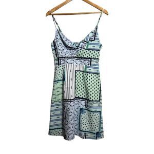 LOFT Patchwork Sleeveless Mini Dress Size 6 NWT Blue Green Floral